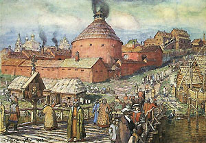 Московский Пушечный Двор на реке Неглинной. (Рисунок А.М.Васнецова)