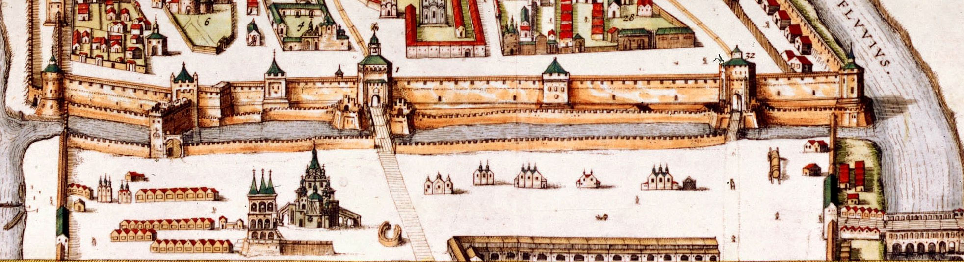 Восточная стена в начале XVII века